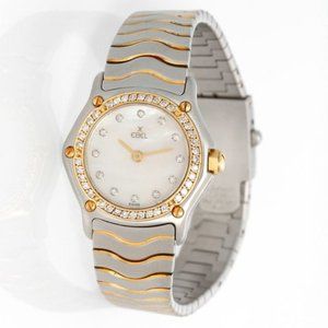Ebel Women's 1215271 Classic Wave 18kt YG 2 tone stainless Diamond -Accent